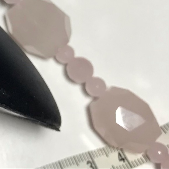 Vintage Faceted Rose Quartz Gemstone 14K Gold Clasp Beaded Pendant Necklace 18”L - Picture 13 of 16